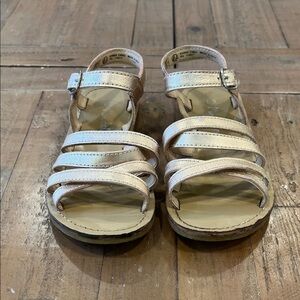 Mini Boden rose gold metallic strappy leather buckle sandals size 31 uk 13 US